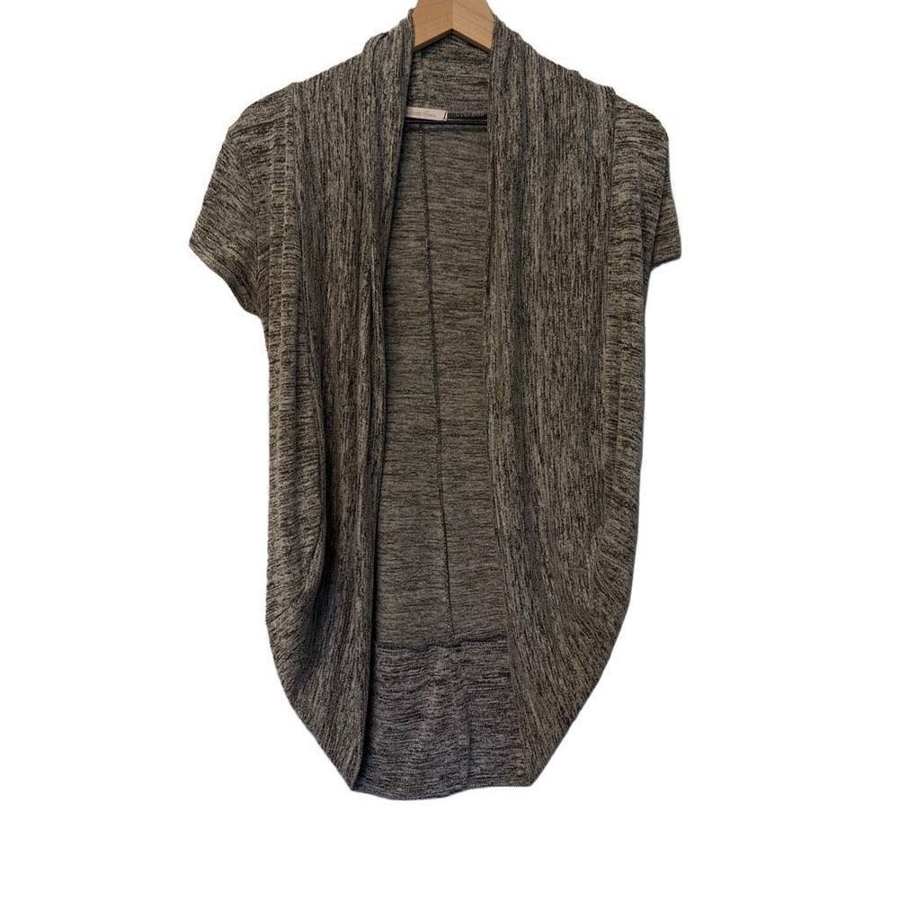 Charlotte Russe Small Gray Space Dye Short Sleeve Shrug Cardigan Sweater